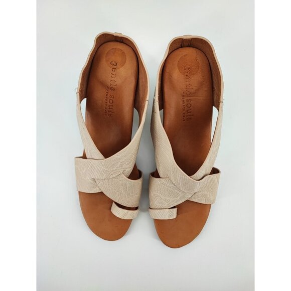 Gentle Souls by Kenneth Cole Inna Beige Wedges Sandals Size 10 US - Picture 4 of 8